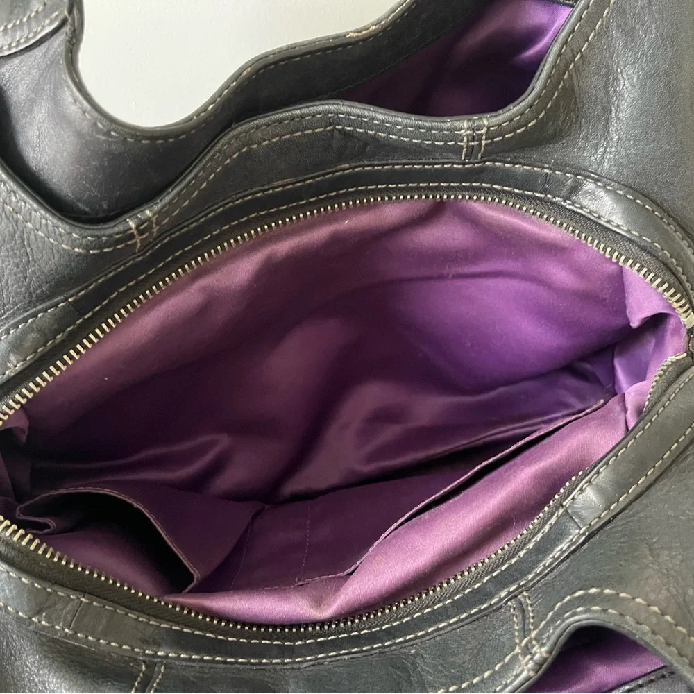 Coach Black Madison Maggie Leather Shoulder Bag with Silver Hardware - Picture 7 of 11